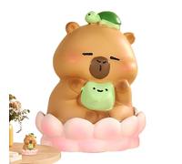 Qkbuza Capybara miniature en résine Capybara en résine - Accessoires de jardin féérique miniatures de dessin animé, ornements d'animaux Capybara pour étagère, maison