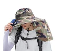 Qkbuza Chapeau avec ventilateurs solaires, pare-soleil de camping | Chapeau respirant UPF50+ avec ventilateur solaire pour randonnée, sport, plage, voyage, vert militaire, L