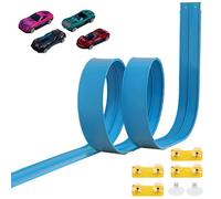 Qkbuza Circuit De Voiture Flexible 15 Pieds avec 6 Ventouses & 4 Voiture Piste De Voitures Jouet Librement Construite Cadeau pour Garçons Filles