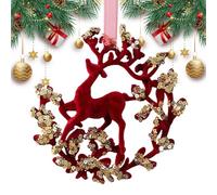 Qkbuza Décorations De Noël,Ornements Décoratifs De Couleur Rouge Floquée,Ornement De Sommet De Sapin De Noël Décoration Intérieure - Pour Cour Jardin Porche Terrasse Arrière-Cour Mur Porte Entrée Fête