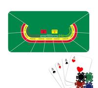 Qkbuza Dessus de Table de Poker, Housse de Table de Jeu | Tapis de Poker Holdem 120x60cm | Couvertures de Table de Cartes antidérapantes, Tapis de Table de Poker pour Texas Holdem Poker, Jeux de
