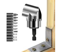 Qkbuza Fixation à angle droit | Adaptateur d'angle d'embout de tournevis | Ensemble d'outils de clé à douille à 105 degrés, fixation pour perceuse d'angle, accessoires de tournevis