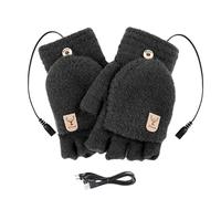 Qkbuza Gants chauffants - Moufles d'hiver chaudes, moufles chauffantes USB 5 V pour temps froid, pour pêcheurs, dortoir, activités de plein air, pelleteuses, motocyclistes, livreurs, randonnées