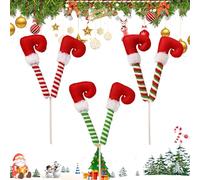 Qkbuza Jambes de Lutins de Noël | Ornements d'arbre de Noël avec Pattes d'Elfes | Ornement pour Meubles Couronnes Fêtes Chambres Salons Scènes Mariages