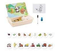 Qkbuza Jouet magnétique | Jeu d'attribution Jouet éducatif - Jeux de Voyage créatifs avec étui de Transport pour à partir de 3 Filles Jeu de Maternelle