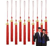 Qkbuza Lot de 10 pompons de remise de diplôme | Classe de 2025 | Pendentifs décoratifs pour lycée, maîtres, enseignants, séance photo d'école