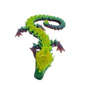 Qkbuza Lot de 2 Dragons imprimés en 3D, 30 cm, Figurine de Dragon articulé Arc-en-, articulations Flexibles, décoration d'intérieur, décoration de Bureau, Dragon en