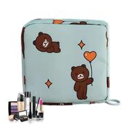 Qkbuza Lot de 5 sacs menstruels pour adolescentes - Sac de rangement pour serviettes hygiéniques avec fermeture éclair - 12 x 12 cm - Portable - Joli porte-tampon pour l'école, les voyages, le bureau