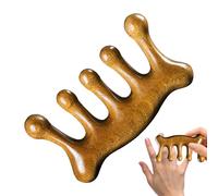 Qkbuza Massageur Pour Les Cheveux En Bois - Outil De Massage Et De Démêlage Pour La Tête À Dents Larges | Massageur De Cuir Chevelu En Bois - para Profesionales Dueños de Portátiles Viajeros