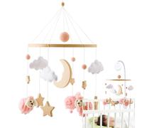 Qkbuza Mobile pour lit d'enfant - Pendentif musical avec mélodies - Bohême - Mobile polyvalent pour et filles de 0 à 3 ans - Pour jouer et dormir