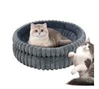 Qkbuza Panier pour Chiot,Coussins Doudou en Forme de Donut pour Chat | Lit Rond 50 Cm Démontable Et Lavable pour Chiot,Matelas de Repos pour et Chien à côté du Lit