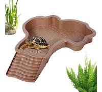Qkbuza Piscine pour Tortue De Terre ABS Baignoire pour Reptiles avec Rampe 35x28,5x4,3 Cm Bol À Eau pour Lézard, Dragon Barbu, Amphibien Et Autres Petits Reptiles