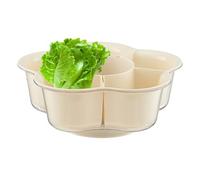 Qkbuza Plateau à Légumes avec Compartiments | Plat de Service avec Égouttoir | Plat d'Accompagnement Rotatif à Égouttage - pour la Fondue, Les Soirées, Le Snack, l'Apéritif, Le Dîner, Le Dessert, Le