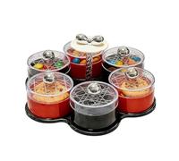 Qkbuza Plateau à Légumes avec Couvercle - Plat Tournant pour Apéritif et Buffet - Plateau à Légumes avec Couvercle - pour Adultes Voyage Pique-Nique Réception Apéritif Dynamique Buffet