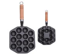 Qkbuza Poêle à griller pour plaques de cuisson - Moule japonais avec 14 cavités - Poêle à griller anti-adhésive - Pour l'extérieur, le camping, le barbecue, la cuisine