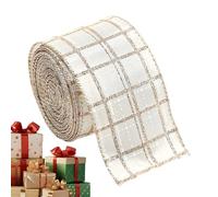 Qkbuza Ruban De Noël | Bande Ornementale De 198 Cm | Ruban Créatif De Couleur Champagne | Pour Emballer Les Cadeaux, Décorer Le Sapin, Créer Des Nœuds, Guirlandes Et Bouquets