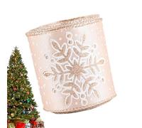 Qkbuza Ruban De Noël Pour Les Arts Créatifs,Décoration De Lanière De Noël De 1,98 M,Ruban Créatif De Couleur Champagne | Pour Emballer Les Cadeaux, Décorer Le Sapin, Créer Des Nœuds, Guirlandes Et