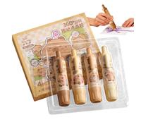 Qkbuza Stylo Rouleau Adhésif - Outil Distributeur Rétractable 4 Pièces,Ruban Adhésif Double Face Avec Stylo - Pour Étudiants Garçons Filles Débutants Artistes Cartes de Vœux Papier