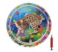 Qkbuza Tapis de jeu sensoriel à l'eau pour chat | Tapis de jeu sensoriel à l'eau pour chat - Jouet pour chats qui se reposent sur un lit pour dormir pendant les journées chaudes - Tapis rafraîchissant