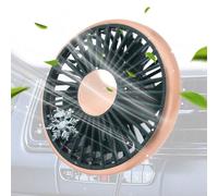 Qkbuza Ventilateur de voiture | Ventilateurs de voiture qui soufflent de l'air froid, avec lumière, 3 vitesses réglables, accessoires intérieurs automobiles pour temps chaud