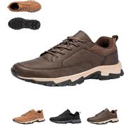 QKCQQTS Baskets orthopédiques pour Hommes Bestofoot, Baskets Confortables en Cuir pour Hommes avec Soutien de la voûte Plantaire, imperméables et antidérapantes (Brown,43)