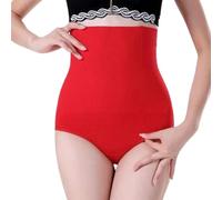 QKCQQTS Culotte Gainante Taille Haute pour Femme, Taille Haute, raffermissante, rehausse Les Hanches, contrôle du Ventre, Culotte Gainante (Red,XL/2XL(65-80kg))