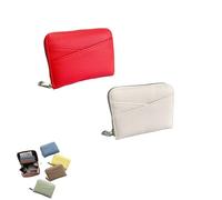 QKCQQTS Lot de 2 Porte-Cartes minimalistes Ultra-Fins en accordéon pour Femme, Porte-Monnaie avec Plusieurs emplacements pour Cartes (2pcs-c)