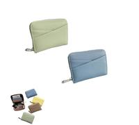 QKCQQTS Lot de 2 Porte-Cartes minimalistes Ultra-Fins en accordéon pour Femme, Porte-Monnaie avec Plusieurs emplacements pour Cartes (2pcs-a)
