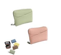 QKCQQTS Lot de 2 Porte-Cartes minimalistes Ultra-Fins en accordéon pour Femme, Porte-Monnaie avec Plusieurs emplacements pour Cartes (2pcs-g)