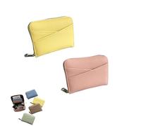 QKCQQTS Lot de 2 Porte-Cartes minimalistes Ultra-Fins en accordéon pour Femme, Porte-Monnaie avec Plusieurs emplacements pour Cartes (2pcs-m)