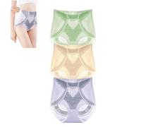 QKCQQTS Lot de 3 Culottes gainantes en Soie glacée Liquide sans Couture Taille Haute pour Femme (XL,3pcs-d)