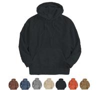 QKCQQTS Sweat à Capuche en Velours côtelé pour Homme, Sweat-Shirt à Capuche Vintage avec Cordon de Serrage, Pull à Capuche Vintage en Velours côtelé (Navy Blue,L)