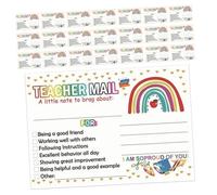 QKDEYTWTR MXP Cartes d'incitation de récompense for enseignants, 100 pièces, for la Motivation du comportement en artes postales de Communication parentale avec Design arc-en-ciel