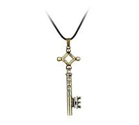 QKEOISUD Collier attaque, pendentif populaire en alliage d'anime, collier e sous-sol d'Eren révélant la vérité du monde, bijou classique pour fan de cosplay, 0, Cuir, Pas de gemme