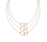 QKEPCY 3 Pièces Collier Femme Pendentif en Forme de Cœur Ajustable Chaine Élégant Beau Bijoux Convient Tenues Tous les Jours Tenues de Soirée(Or, Argent et Or Rose)