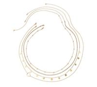 QKEPCY 4 Pièces Ceinture Femme Chaîne De Taille Boho Superposée Ventre Multicouche pour la Taille Eté Sexy Bijoux De Chaîne De Corps Réglable (Or)