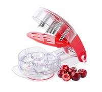 QKEPCY 6 Trous Denoyauteur a Cerise Amovible Cuisine Multi Dissolvant de Pierre Cerise Retrait de Graines à Pression Facile pour Enlever les Olives les Cerises les Dattes Rouges
