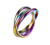QKEPCY Bague Anti Stress Femme Acier Inoxydable Fidget Bague de Nœud Celtique Bague Anxiété Rotative Ensemble Spinner Empilable Anneaux Pour Relaxation Femme Fille (8, Couleurs arc-en-ciel)