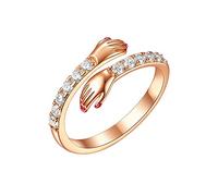 QKEPCY Bague Main Ajustable Zircon Brillant Bijou Argent Femme Anneau Élégant Cristal Étincelant Accessoire Romantique