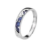 QKEPCY Bagues Pour Femmes Hommes, Bagues Élégantes, Bague Ouverte Avec Motif Ciel Étoilé, Lune, Étoile,Bagues Réglables Pour Femmes, Cadeaux d'Anniversaire Pour Femmes Hommes