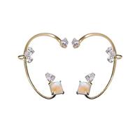 QKEPCY Boucles D'oreilles Contour Oreille Opale Cristal Zircon Cubique Bijoux Femme Élégants Brillants Luxueux