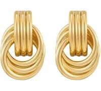 QKEPCY Boucles d'Oreilles Femme Boucles D'oreilles Nœud Entrelacé Géométrique Bijoux Femme Élégants Accessoires Luxueux Classiques