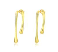 QKEPCY Boucles D'oreilles Goutte Asymétriques Courbe Minimaliste Bijoux Créoles Élégantes Accessoires Femme