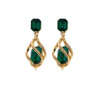 QKEPCY Boucles D'oreilles Goutte Torsadées Cristal Brillant Pendantes Élégantes Bijoux Femme