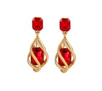 QKEPCY Boucles D'oreilles Goutte Torsadées Cristal Brillant Pendantes Élégantes Bijoux Femme