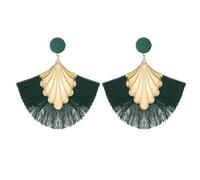 QKEPCY Boucles D'oreilles pour Femmes Boucles d'Oreilles de Mode en Métal avec Pompons en Forme de Festons Colorées Décor Festonnées Hypoallergénique Légères Cadeau Bijoux