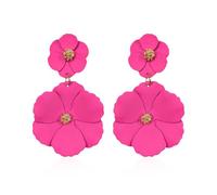 QKEPCY Boucles d'Oreilles pour Femmes Pendentif Fleur Marguerite Boucles d'Oreilles Fleur en Résine Rétro Années 60 et 70 Bohème pour Femmes et Filles