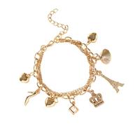 QKEPCY Bracelets en Coquillages pour Femme Filles Boho Bracelet en Couches avec Pendentif Étoile de Mer Couronne Cœur Or Bijoux de Plage d'Été Cadeaux