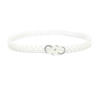 QKEPCY Ceinture Blanche en Perles pour Femme - Spaghetti Élastiquée, Élégante, Mince - Superbe Cadeau