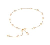 QKEPCY Ceinture Chaîne Élégante Perles Décoratives Ajustable Accessoire Taille Robe Femme